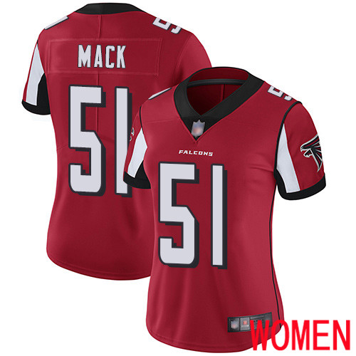 Atlanta Falcons Limited Red Women Alex Mack Home Jersey NFL Football #51 Vapor Untouchable